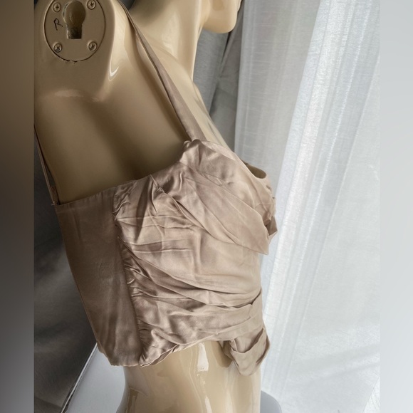 Zara Medium metallic gold structure crop top - loose strap - Picture 4 of 13